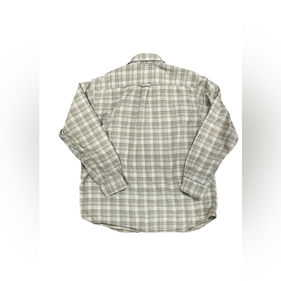 Columbia men’s beige plaid button up shirt size medium - Picture 6 of 7